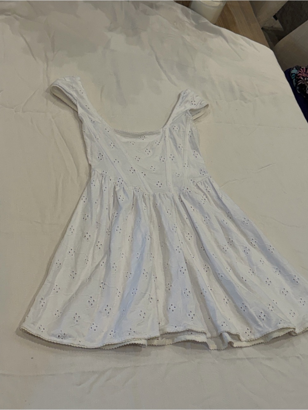 White Corseted Eyelet Babydoll Top